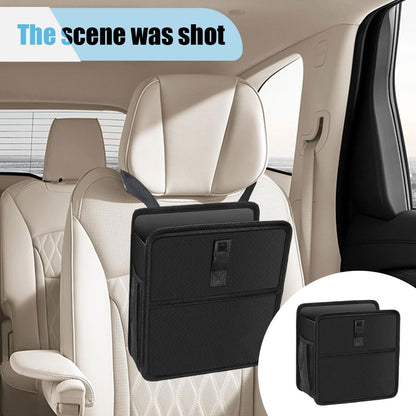 Car Trash Can, Hanging Waterproof & Leakproof Autmotive Storage Bag, Foldable Washable Vehicle Garbage Container, 2 Gallon Portable Auto Rubbish Bin for Sedan SUV Truck (Small)