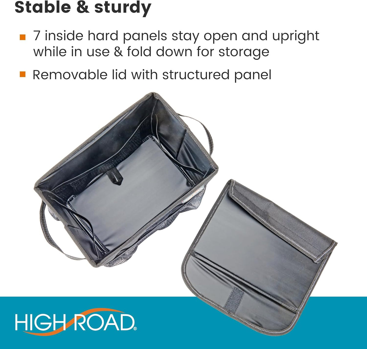 Carganizer Small Car Storage Bin with Lid for Trunk, Front Seat or Backseat