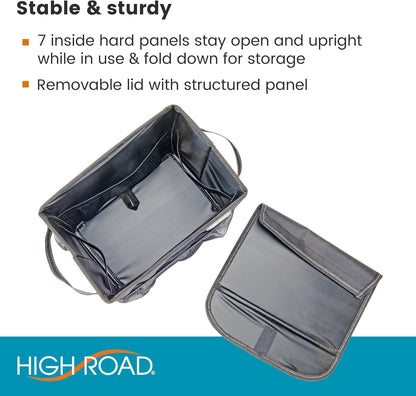 Carganizer Small Car Storage Bin with Lid for Trunk, Front Seat or Backseat