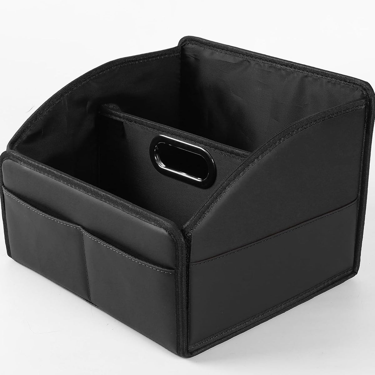 Car Storage Organizer, Leather Front & Back Seat Caddy Black