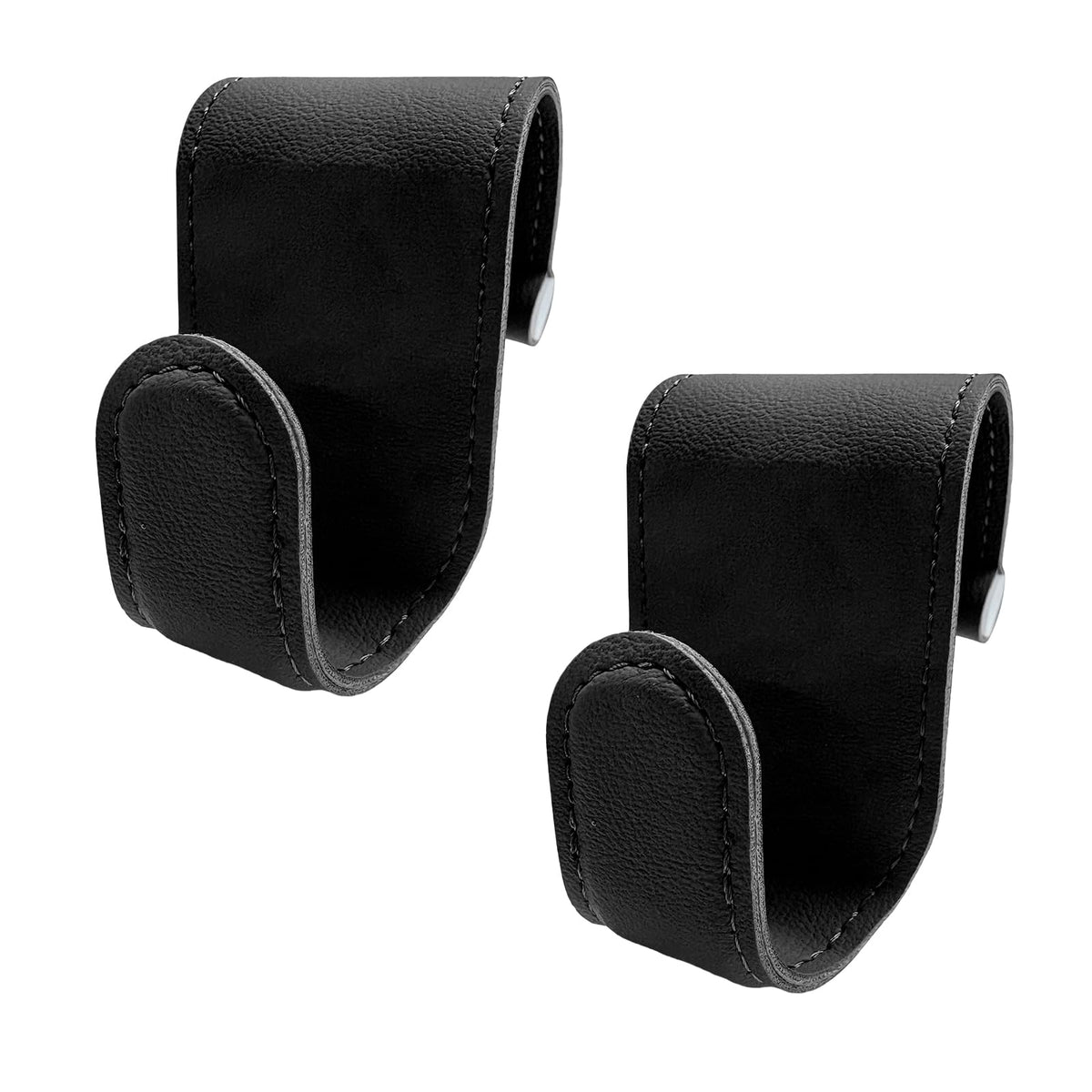 2 PCS Car Co-Pilot Glovebox Hooks, Anti-Scratch Leather Auto Glove Box Storage Hangers, Vehicle Glovebox Organizer Passenger Seat Hanging Hooks for Handbag Purse Umbrellas (Black)