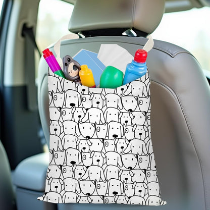 Car Trash Bag Car Garbage Bag Hanging Cars Trash Can, Waterproof Cars Back Seat Organizer for Vehicle Travelling Campingg Animal Dog Cow Leopard Decor