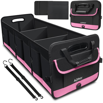 AOPHY Trunk Organizer - 95L Extra Large Capacity SUV Cargo Storage, Collapsible Waterproof Design with Non-Slip Bottom & Retractable Straps, Car Organizers for SUV, Truck, Sedan