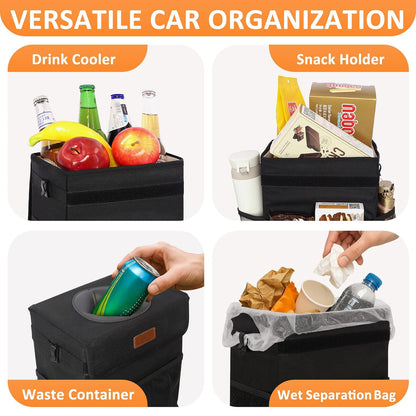 Vankor Car Trash Can with Lid Leak Proof Car Accessories for Women
