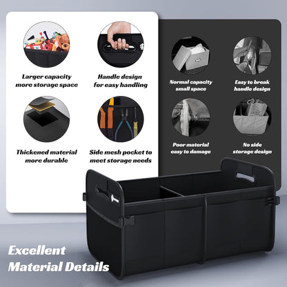 Sposuit Trunk Organizer for Car - 70L Collapsible Sturdy Car Storage, Black
