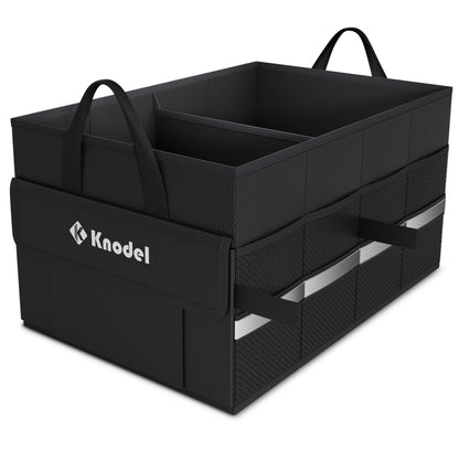 K KNODEL Trunk Organizer with Lid for Car, SUV, and Truck (Medium, Black)