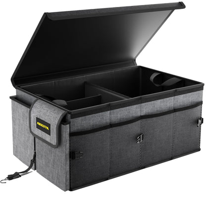 MIKKUPPA Trunk Organizer with Lid - 65L Collapsible Car Organizer, Black
