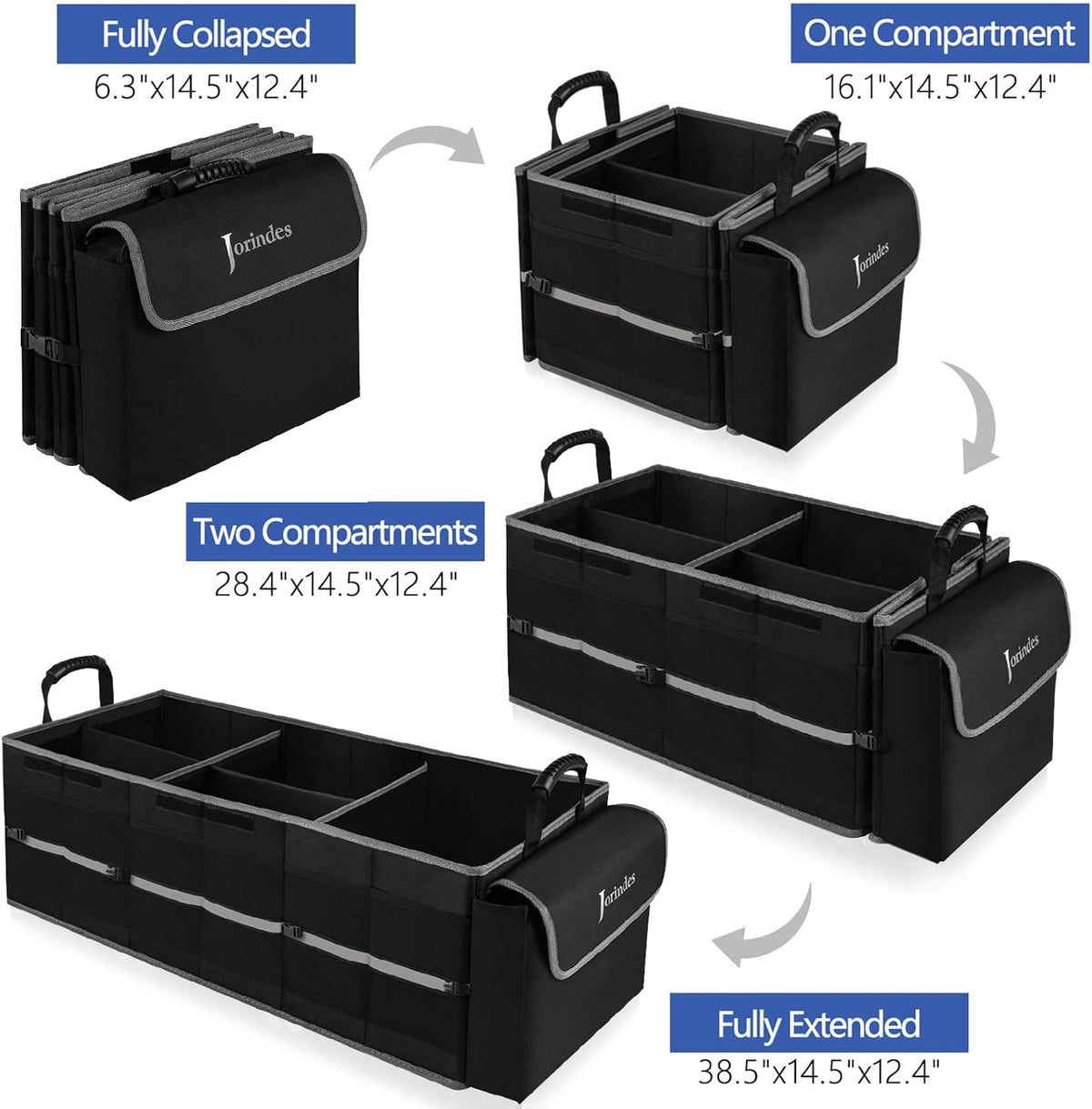 Collapsible Trunk Organizer and Storage for Car with Leak proof Cooler Bag