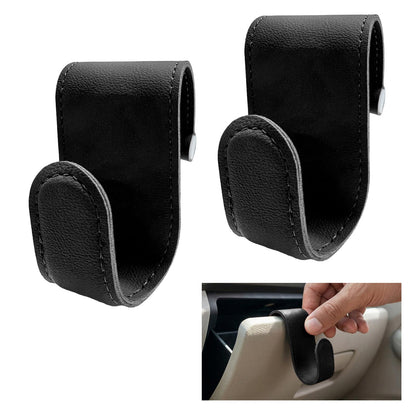 2 PCS Car Co-Pilot Glovebox Hook, Anti-Scratch Leather Passenger Seat Hanger Organizer, Multifunctional Vehicle Interior Seat Storage Hanger for SUVs Sedans Trucks (Orange)