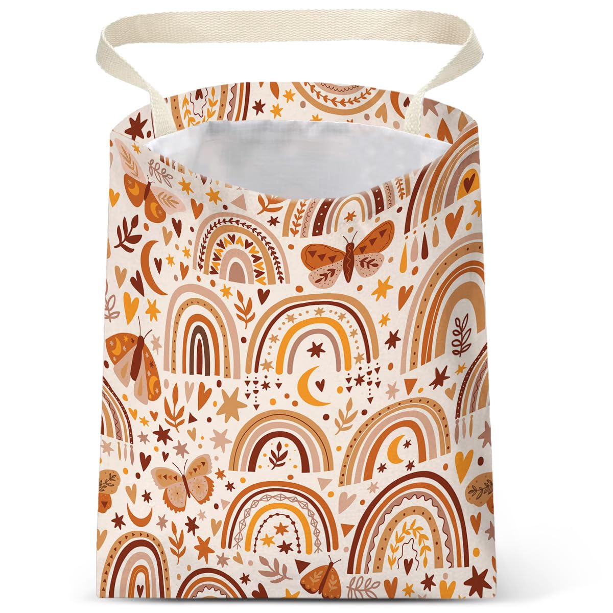 IRADA Car Trash Bag Hanging No Snap Small Garbage Bag for Car Back Seat Cute Printed One-Handed Strap Trash Bags Car Accessories-Wildflowers-Black Car Trash Bags