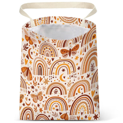 IRADA Car Trash Bag Hanging No Snap Small Garbage Bag for Car Back Seat Cute Printed One-Handed Strap Trash Bags Car Accessories-Wildflowers-Black Car Trash Bags