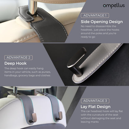Car Purse Holder,2 Pack Leather Car Purse Hook,Car Organization Accessories