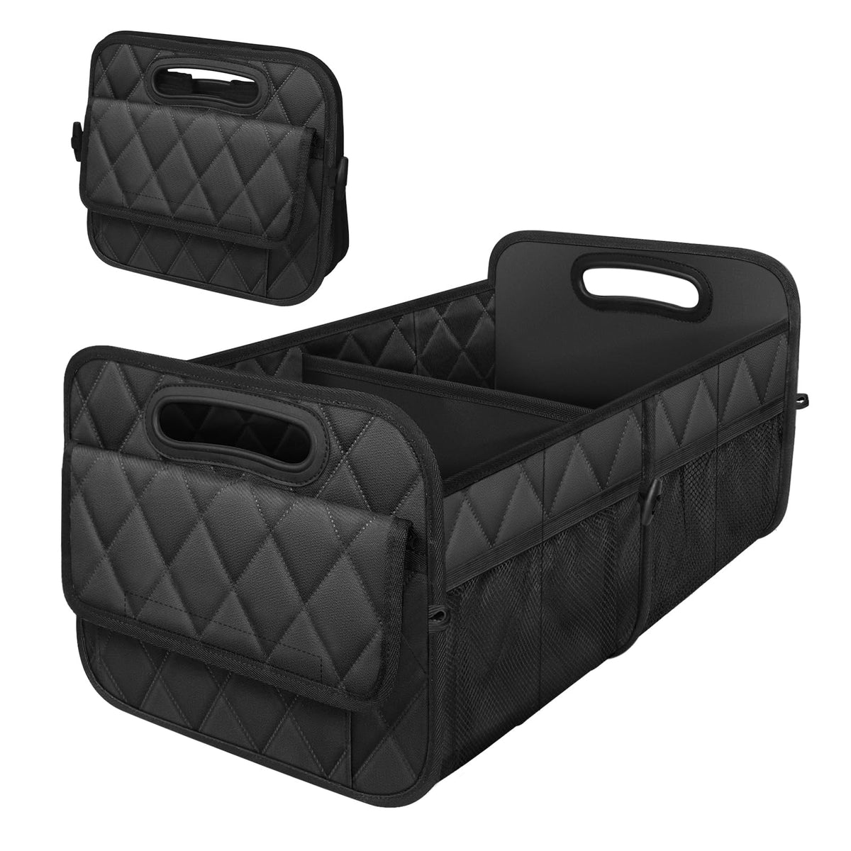 Deosk Trunk Organizer and Storage with Reinforced Handles,Car Accessories for Women/Men 50L Waterproof Polyester Trunk Organzier for Car/SUV/Minivan/Truck(Medium,Leopard print)