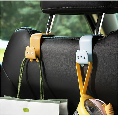 Fashion Car Seat Back Organizers, 4 Pack Universal Headrest Hooks, Bag Holder, Automobile Seat Back Hanger for Purse Bags and Coats (Random Color)
