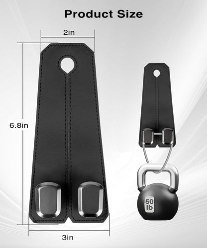 Car Hooks for Headrest, 2Pcs Seat Back Storage Hook Luxurious Leather 100% Metal Multifunctional Car Hanger & Holder for Heatrest, Seat, Bag, Purse (Black)