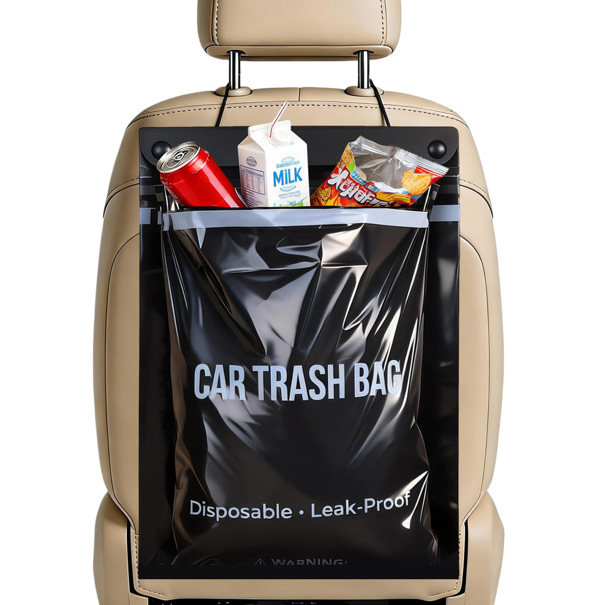 COZILO 50 Count Disposable Car Trash Bags, Hanging & Stick-On Car Trash Can