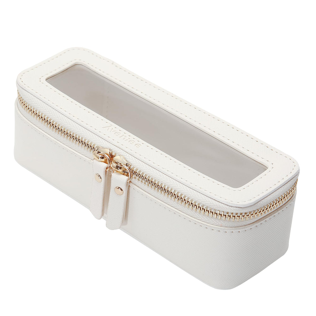 Aveniee Clear Makeup Bag Organizer, Travel Toiletry Bag Cosmetic Case for Women, Make Up Skincare Pouch Car Organizer Bag with Zippers for Essentials,White,Medium Classic