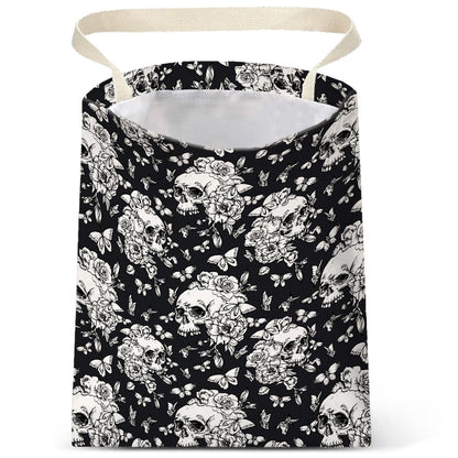 IRADA Car Trash Bag Hanging No Snap Small Garbage Bag for Car Back Seat Cute Printed One-Handed Strap Trash Bags Car Accessories-Wildflowers-Black Car Trash Bags