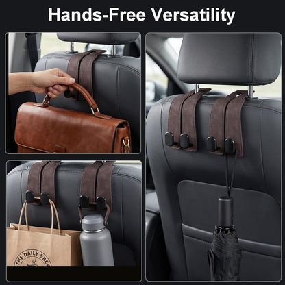 Car Seat Hooks Dual Hangers Storage Organization Gadgets Accessories 2 Pack