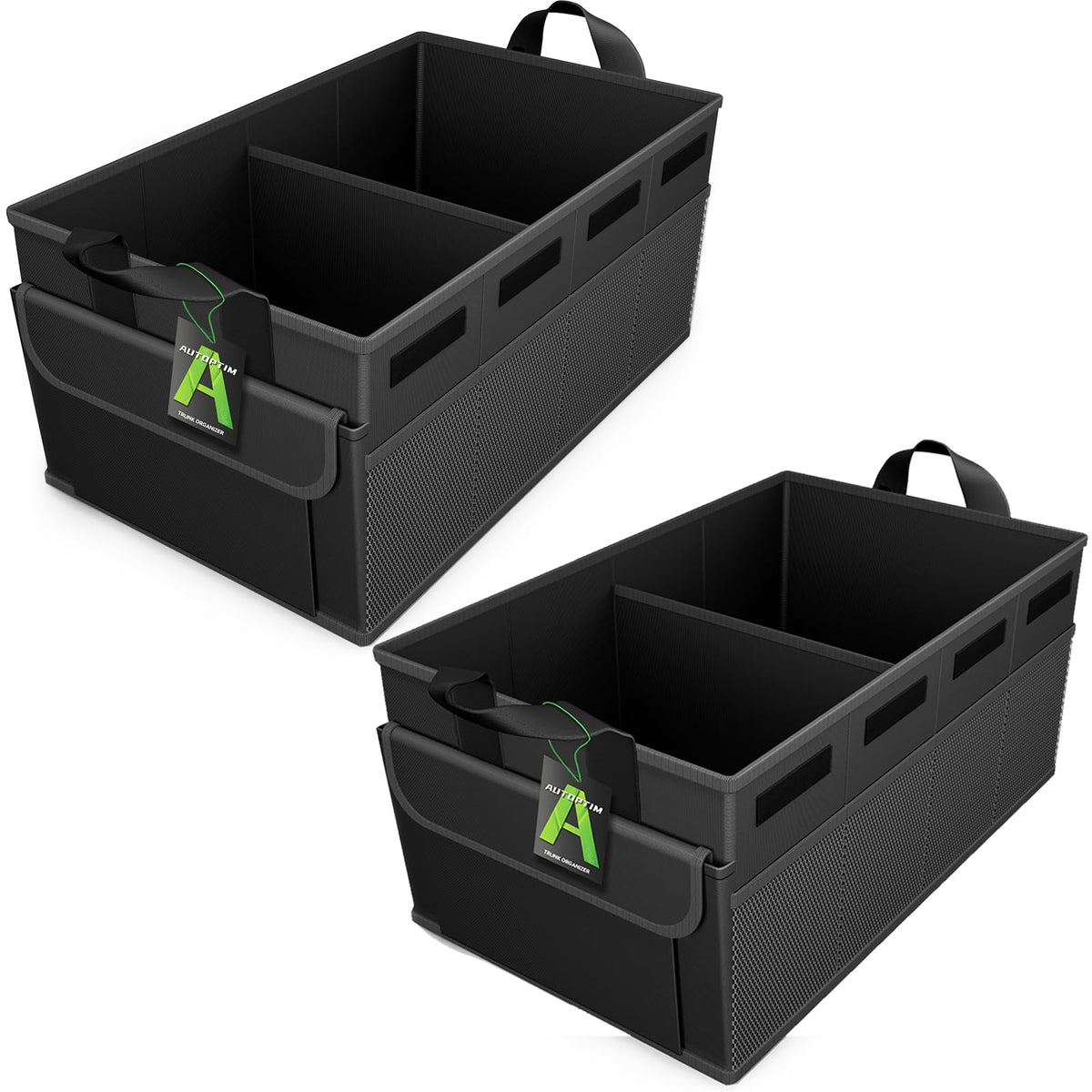 AUTOPTIM Car Trunk Organizer - Collapsible Car Organizer, Black, Medium