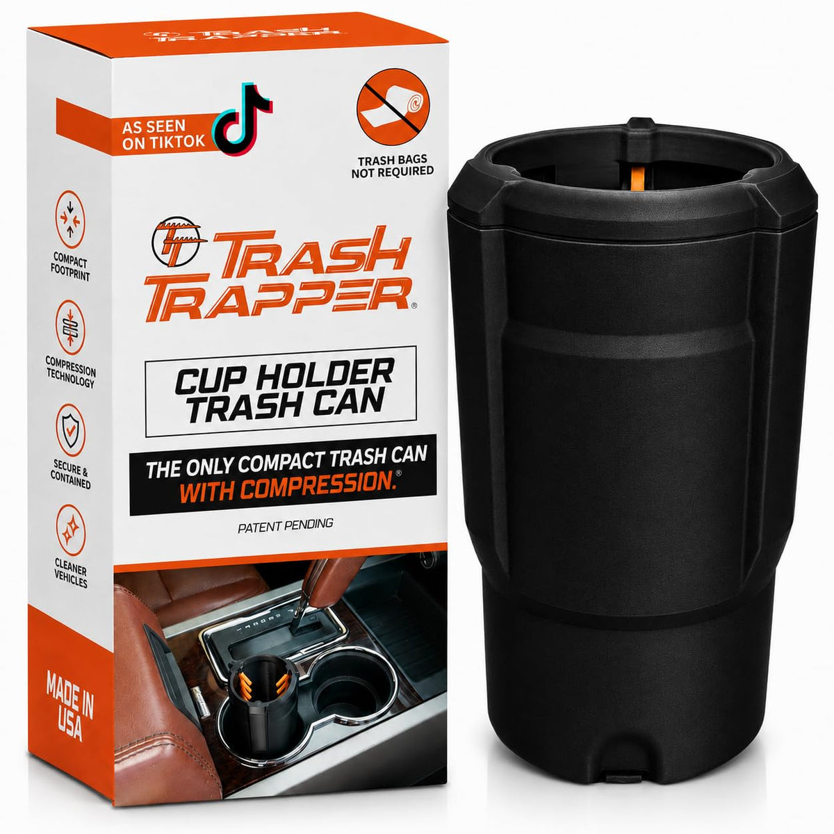 Trash Trapper Car Trash Can Cup Holder | Trash Can for Car | Up to 10x More