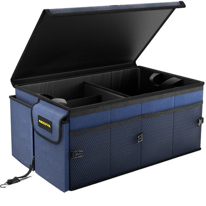 MIKKUPPA Trunk Organizer with Lid - 65L Collapsible Car Organizer, Black