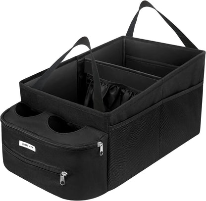 FUNNy elf Passenger Seat Organizer with Partitions & 4 Cup Holders