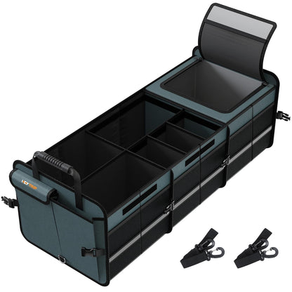 HEYTRIP Large Trunk Organizer with Built-in Leakproof Cooler Bag, Black