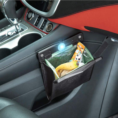 Smart LED Car Trash Can, Garbage Bag Passenger Side Back Seat Hanging