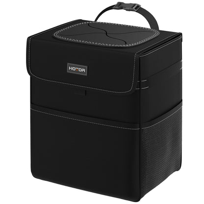 HOTOR Car Trash Can, Leak-Proof Car Organizer, Black, 2-Gallon