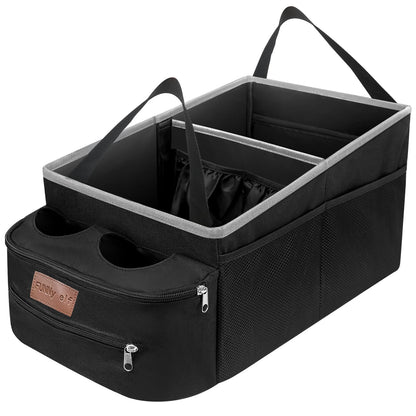 FUNNy elf Passenger Seat Organizer with Partitions & 4 Cup Holders