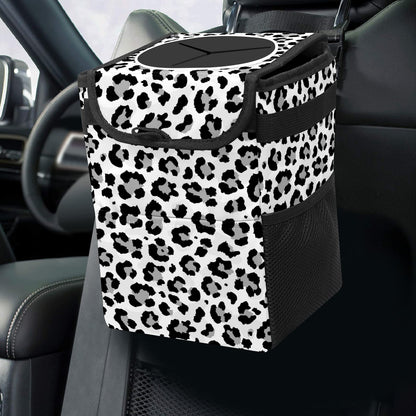Gothic Moon Stars Boho Car Trash Can with Lid - Collapsible Reusable Waterproof Car Garbage Bag - Organizer
