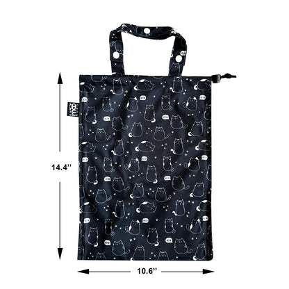 Cute Hanging Car Trash Garbage Bag 100% Leakproof Waterproof Multipurpose for Car Back Front Seat Console with Hanging Strap (Cute Cats)