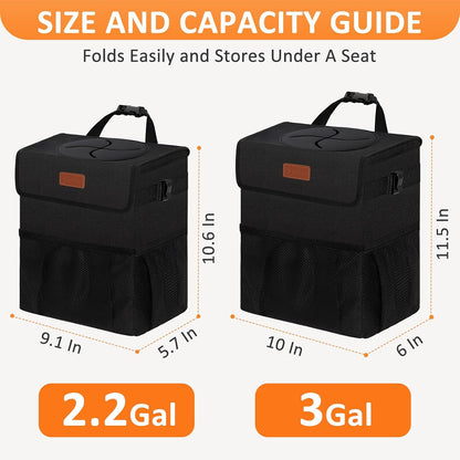 Vankor Car Trash Can with Lid Leak Proof Car Accessories for Women