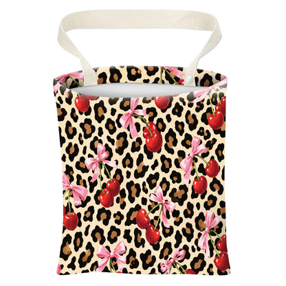 Car Trash Can, Cute Car Trash Bag, Hanging Car Organizer and Storage Bag, Trash Bin for Car Accessories, Vehicle, Travelling, Camping Cute Cherry Leopard Print