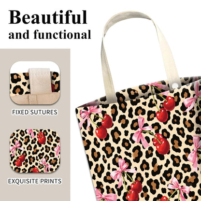 Car Trash Can, Cute Car Trash Bag, Hanging Car Organizer and Storage Bag, Trash Bin for Car Accessories, Vehicle, Travelling, Camping Cute Cherry Leopard Print