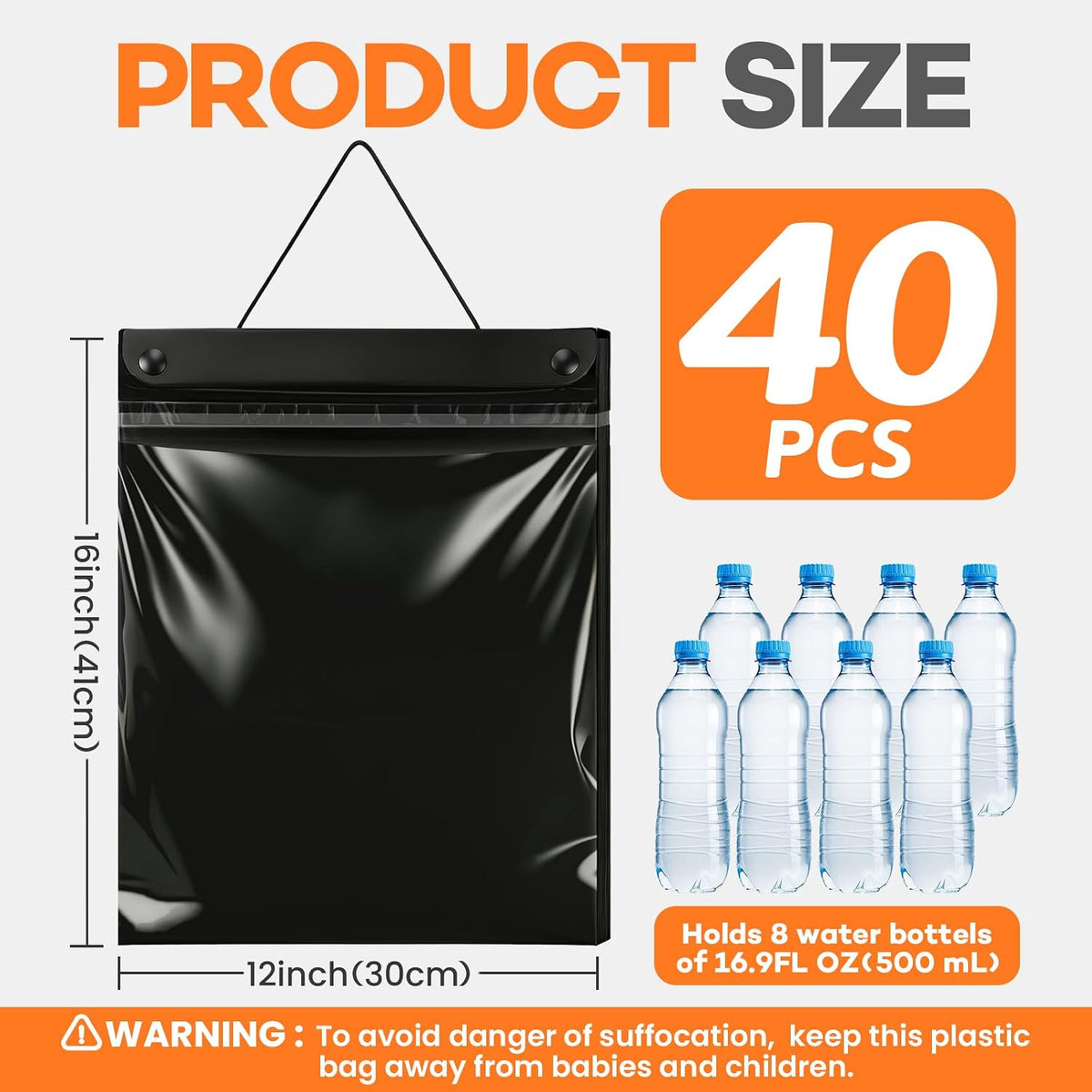 40 Count Hanging Car Trash Bags, Disposable Leak-proof Garbage Can for Car