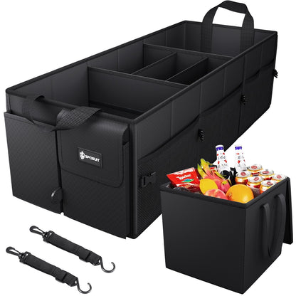 Sposuit Trunk Organizer for Car - 70L Collapsible Sturdy Car Storage, Black