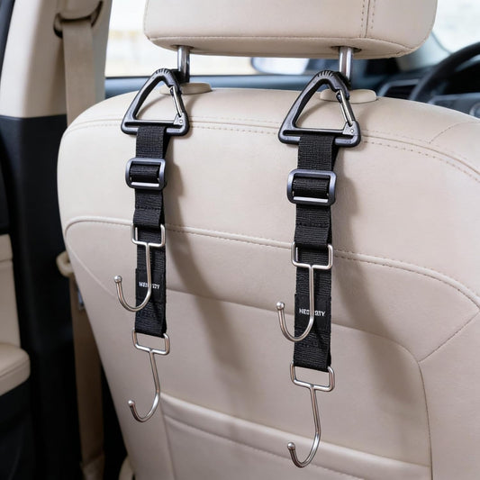 Car Purse Hook Double Hooks 2 Pack Stainless Steel Bag Hanger Holder for Car Headrest glovebox Hanging handbag Grocery Bags Backpack Coats Hats Front Seat Back Storage Hook Strap