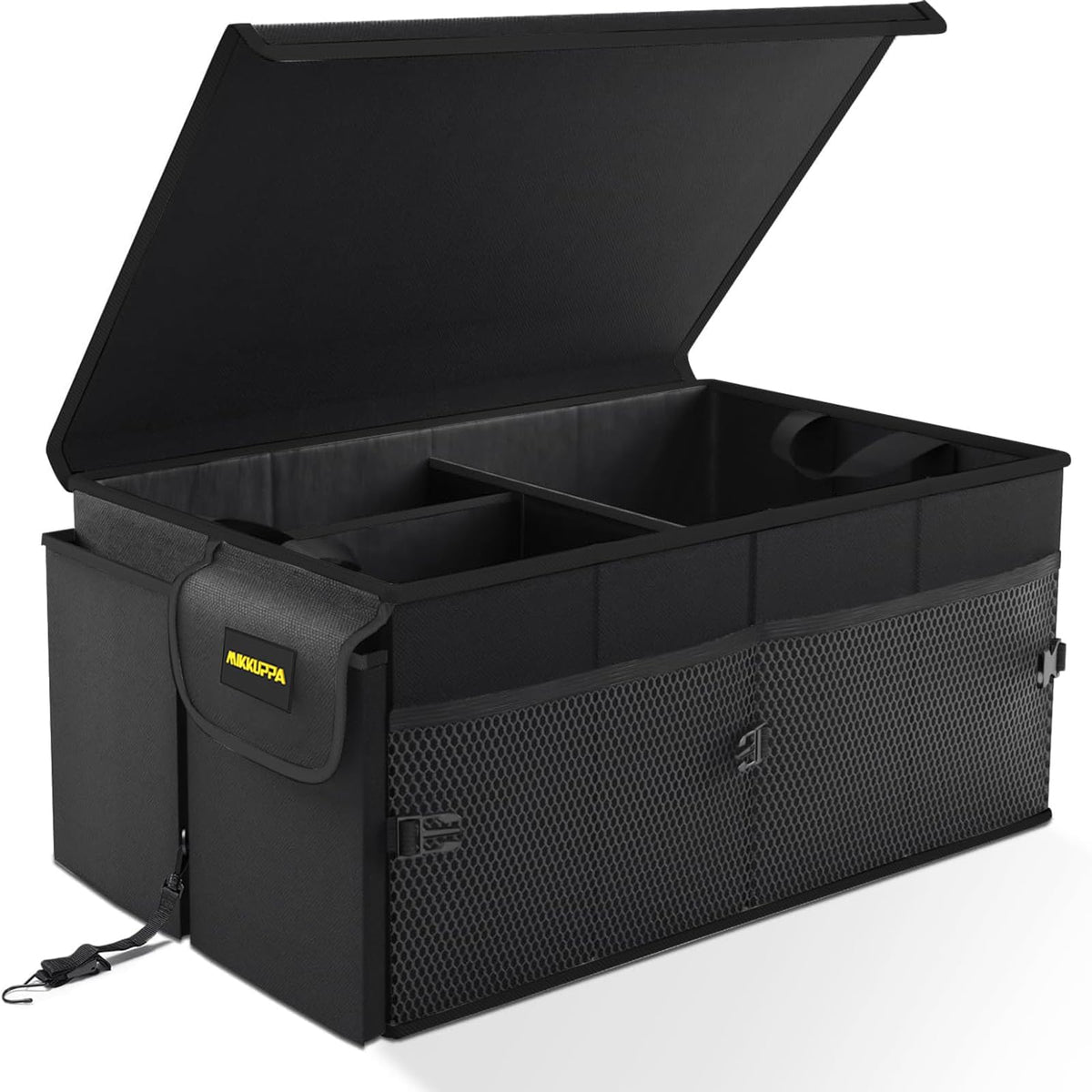 MIKKUPPA Trunk Organizer with Lid - 95L Collapsible Car Organizer, Black