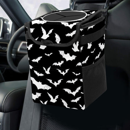 Gothic Moon Stars Boho Car Trash Can with Lid - Collapsible Reusable Waterproof Car Garbage Bag - Organizer