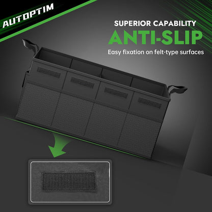 AUTOPTIM Car Trunk Organizer - Collapsible Car Organizer, Black, Medium