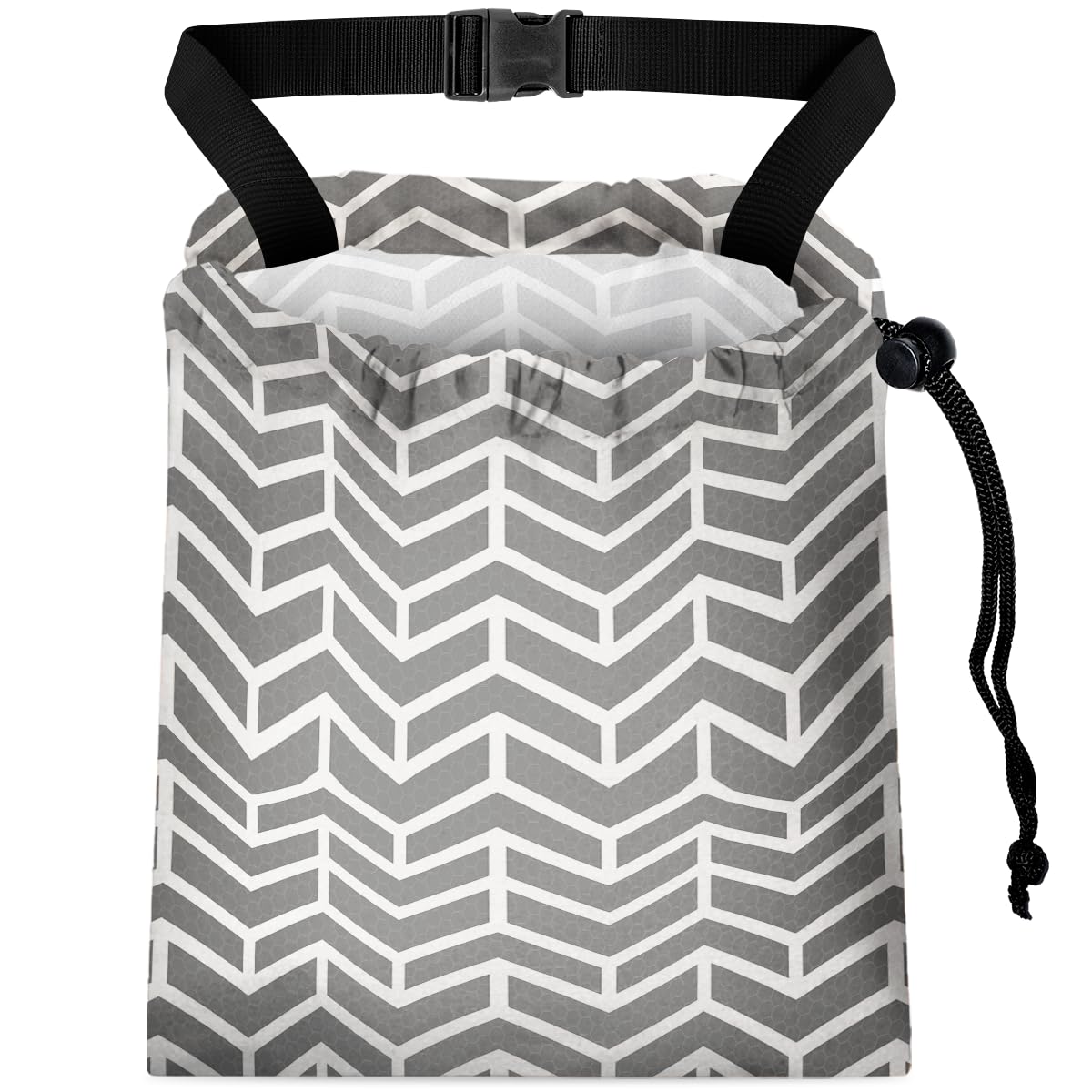 Car Trash Bag Hanging Back of Seat with Adjustable Snap Buckle Strap Cute Printed Drawstring Garbage Bags for Car-Boho Floral