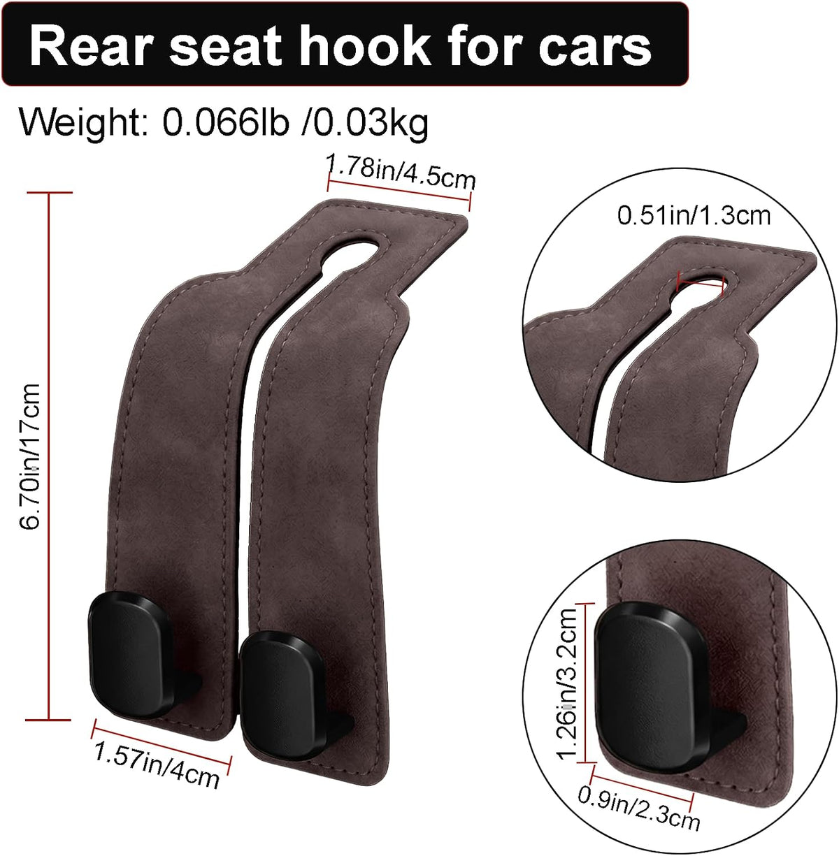 Car Seat Hooks Dual Hangers Storage Organization Gadgets Accessories 2 Pack