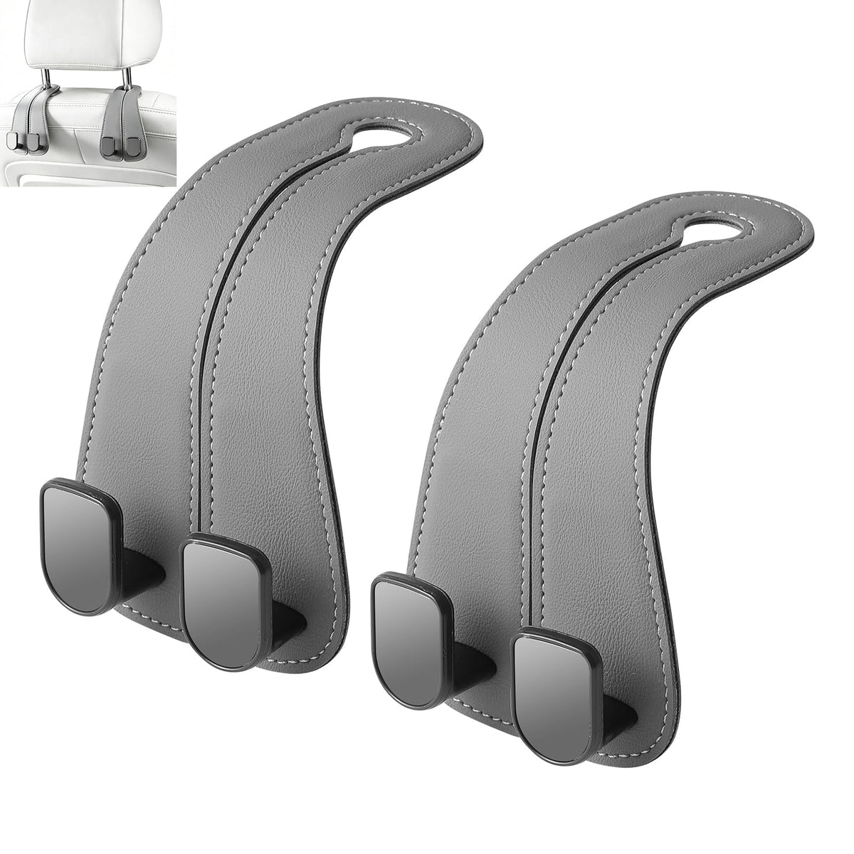 car purse hook seat headrest leather car hook for purse and bag cute 2 pack