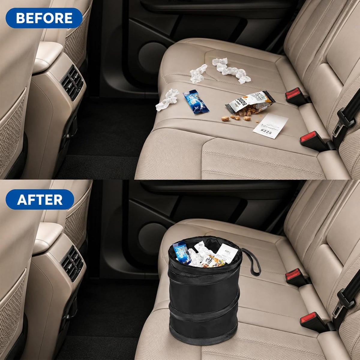Car Trash Can, 2 Packs Mini Collapsible Pop-up Compact Garbage Can