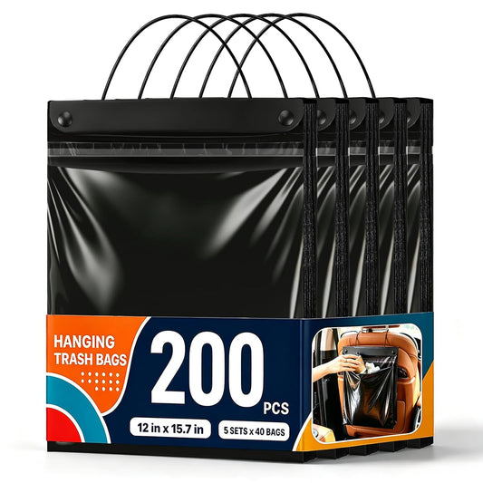 200 Pcs Hanging Car Trash Bags, Disposable Leak-proof Garbage Can for Car
