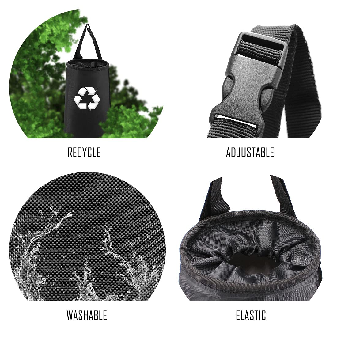 2 Pack Car Trash Bags Car Trash Can Washable Eco-Friendly Seat Back Hanging Car Trash Bag Car Garbage Bag for Car,Travelling,Outdoor