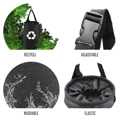 2 Pack Car Trash Bags Car Trash Can Washable Eco-Friendly Seat Back Hanging Car Trash Bag Car Garbage Bag for Car,Travelling,Outdoor