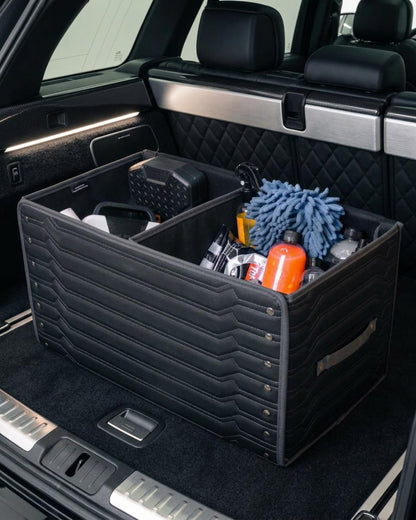 Owleys Foldable Trunk Organizer for Car Storage - Collapsible Auto Trunk Organizer With Lid - Trunk Organization (21.6 inch, Hexy)